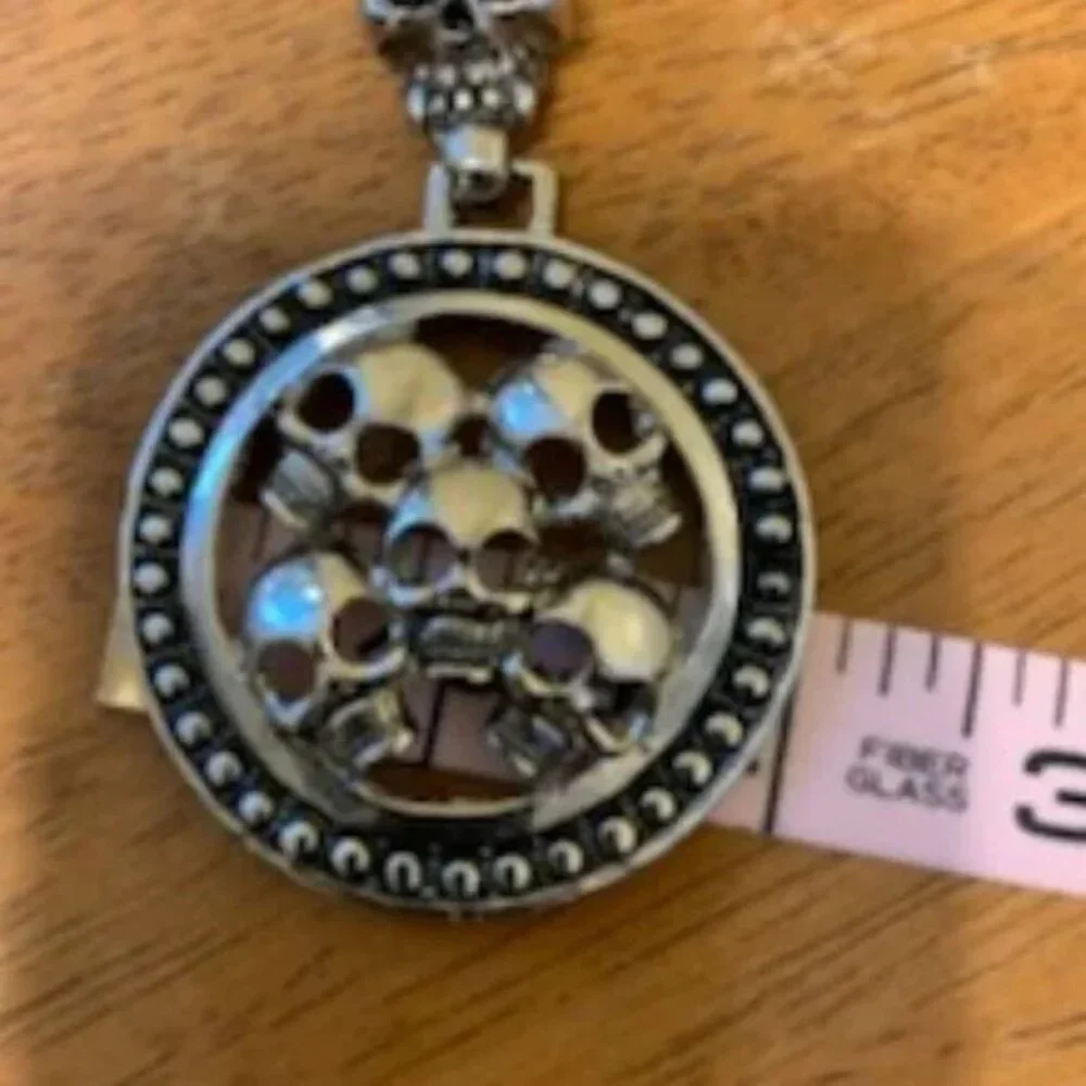Vintage Skull and Medallion Necklace (Mens Listing)